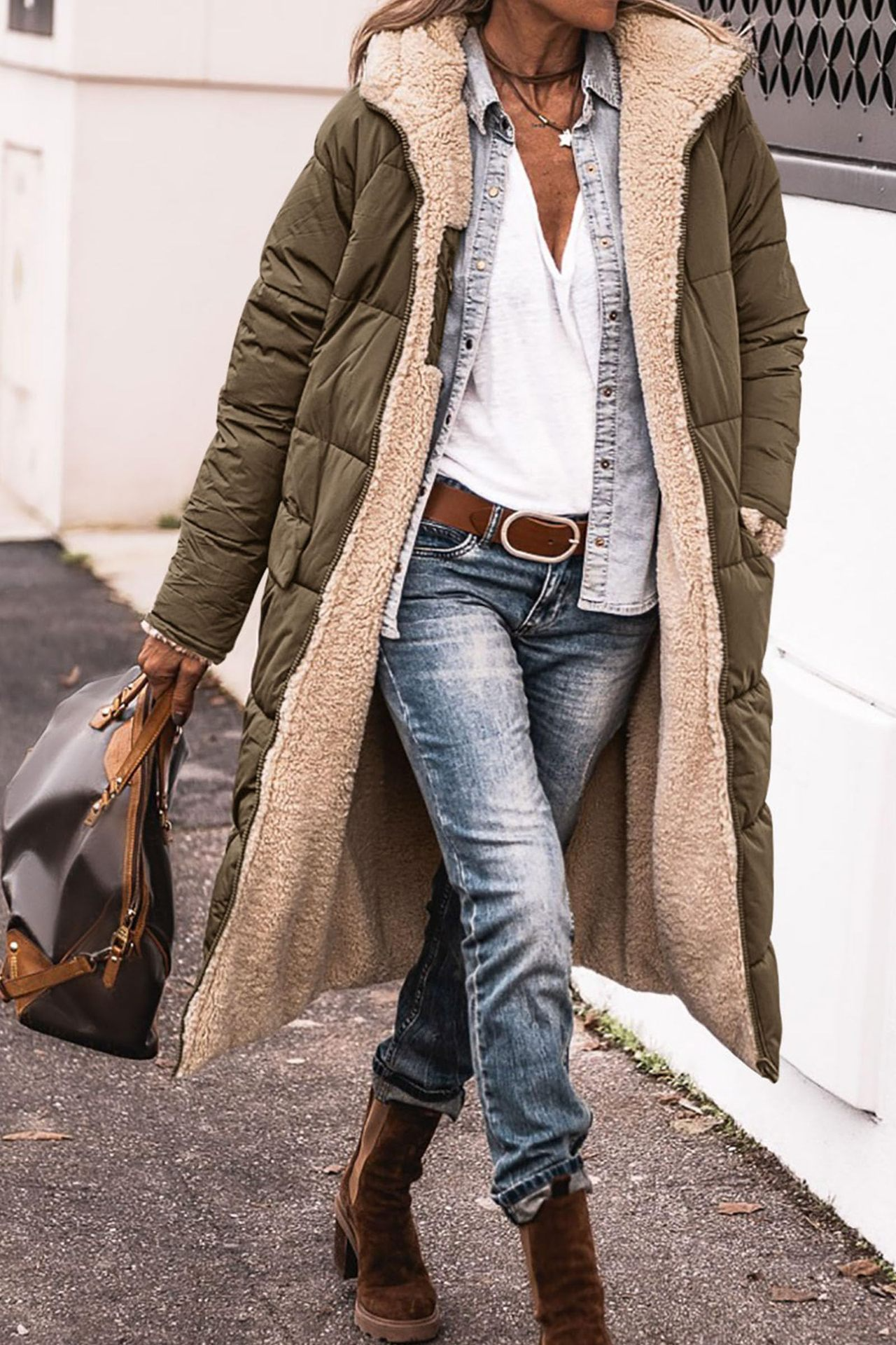 Katri | Luxe Käännettävä Sherpa Takki