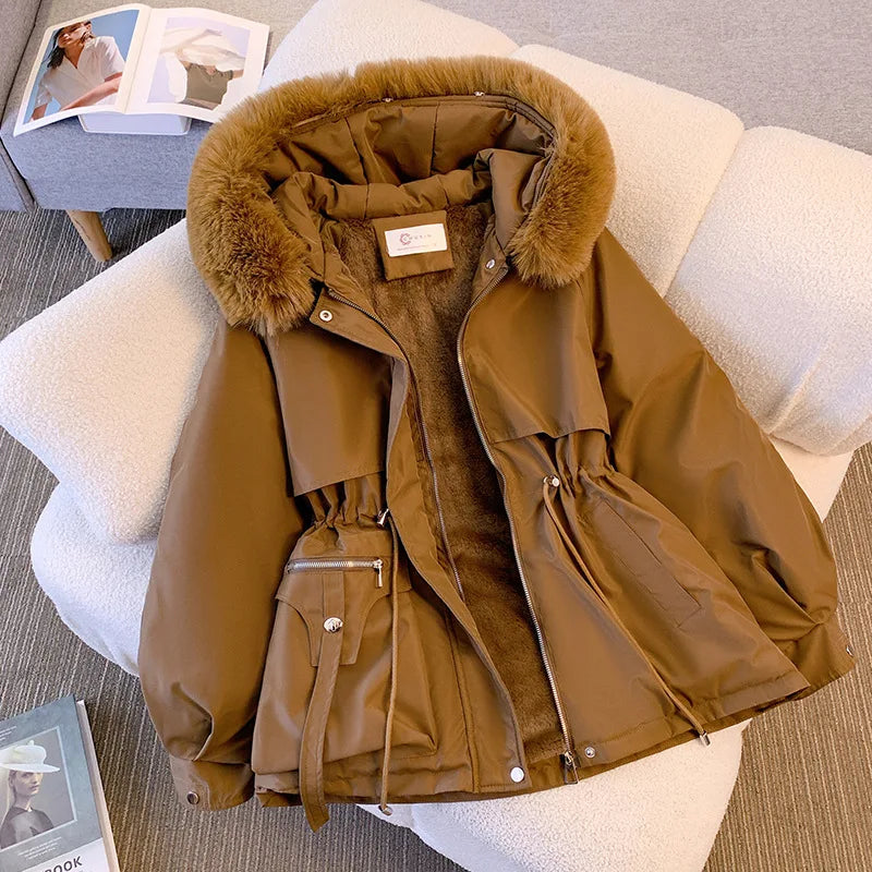 ChicTherm | Puffer Fleecovuorattu Huppu Untuvatakki Naisille