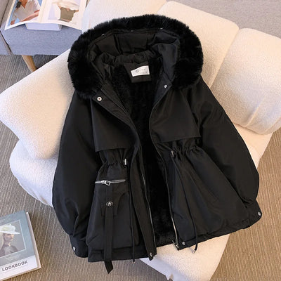 ChicTherm | Puffer Fleecovuorattu Huppu Untuvatakki Naisille
