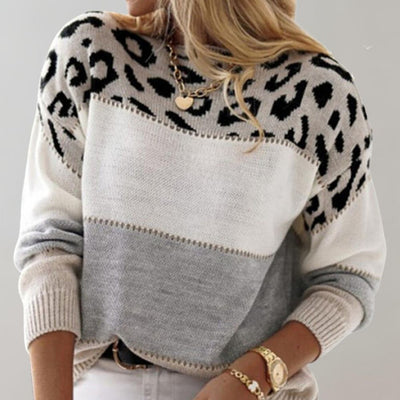 Sini | Leopardin kuviollinen villapaita