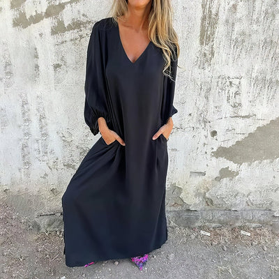 Piia | Pitkä Boho Mekko Taskuilla