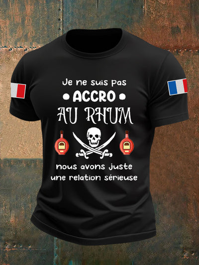 Alex | Lyhythihainen T-paita Je Ne Suis Pas Accro Au Rhum miehille