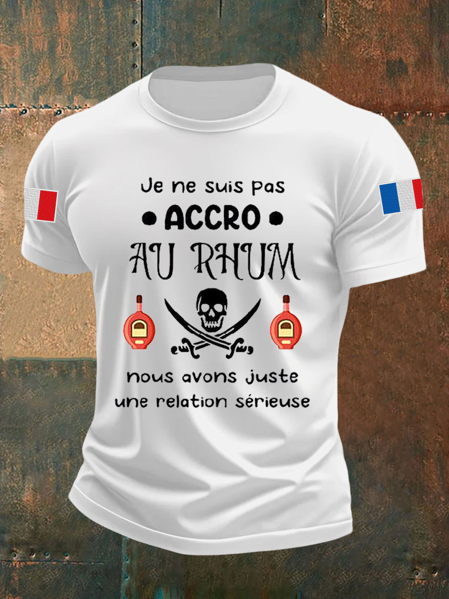 Alex | Lyhythihainen T-paita Je Ne Suis Pas Accro Au Rhum miehille
