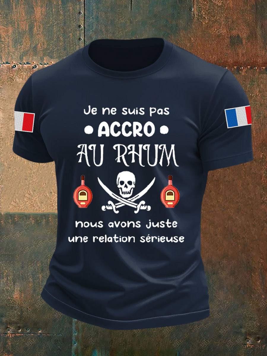 Alex | Lyhythihainen T-paita Je Ne Suis Pas Accro Au Rhum miehille