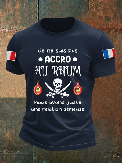 Alex | Lyhythihainen T-paita Je Ne Suis Pas Accro Au Rhum miehille