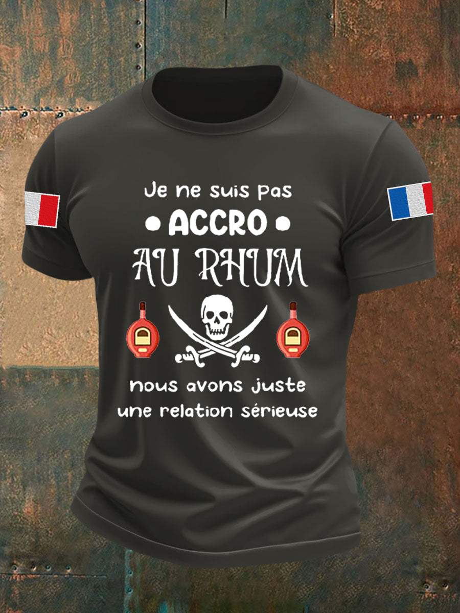 Alex | Lyhythihainen T-paita Je Ne Suis Pas Accro Au Rhum miehille
