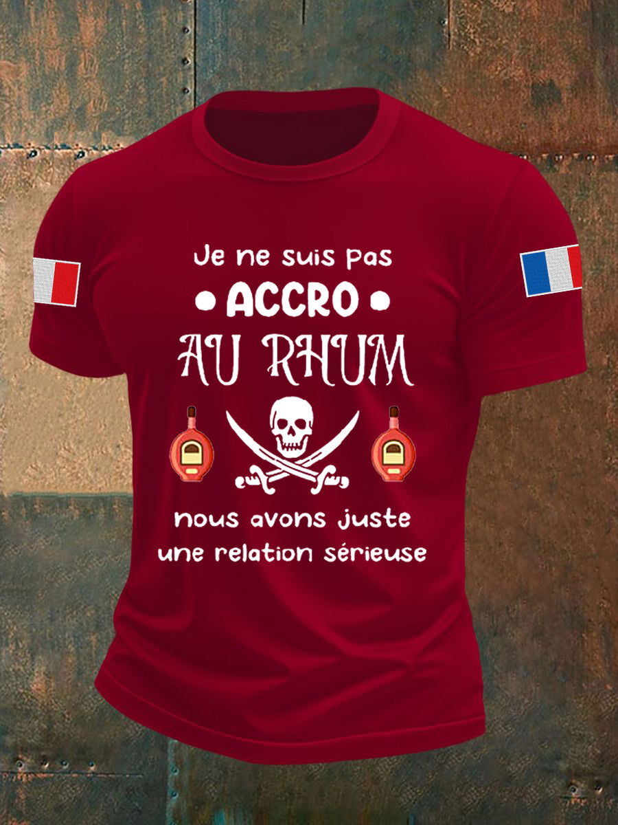 Alex | Lyhythihainen T-paita Je Ne Suis Pas Accro Au Rhum miehille