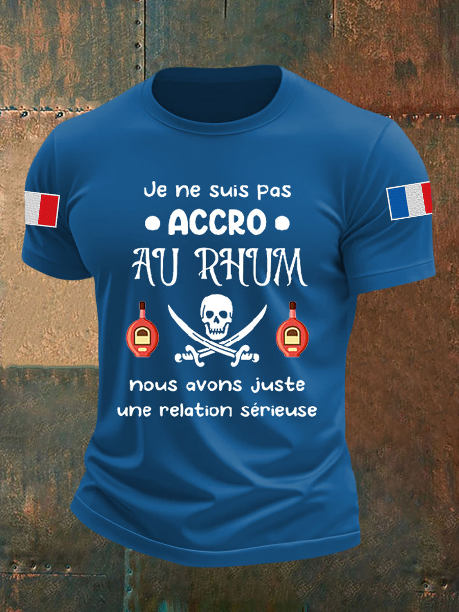 Alex | Lyhythihainen T-paita Je Ne Suis Pas Accro Au Rhum miehille